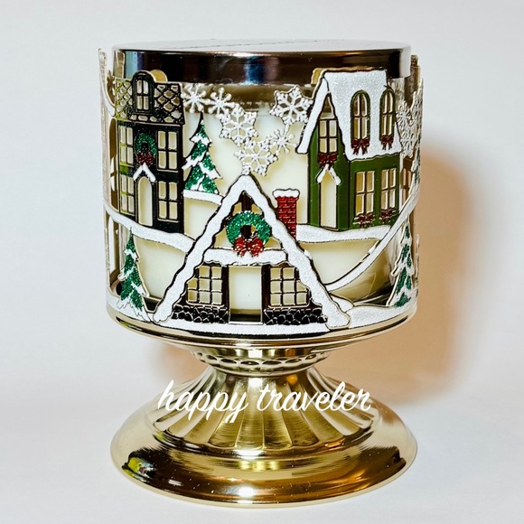 CHRISTMAS VILLAGE Pedestal Candle Holder - Picture 1 of 6